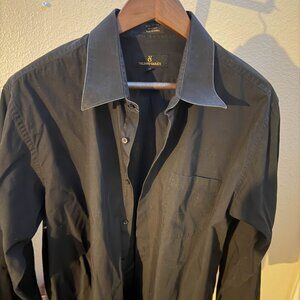 Valerio Garati Dark Gray Button Down Men's 17 34/35